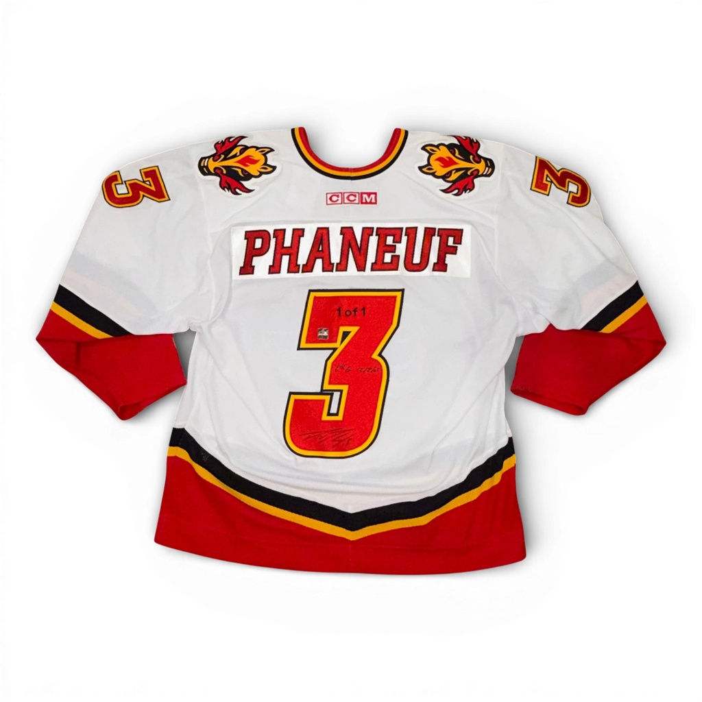 Ultra Rare 2005 Signed Calgary Flames Phaneuf Jersey XL