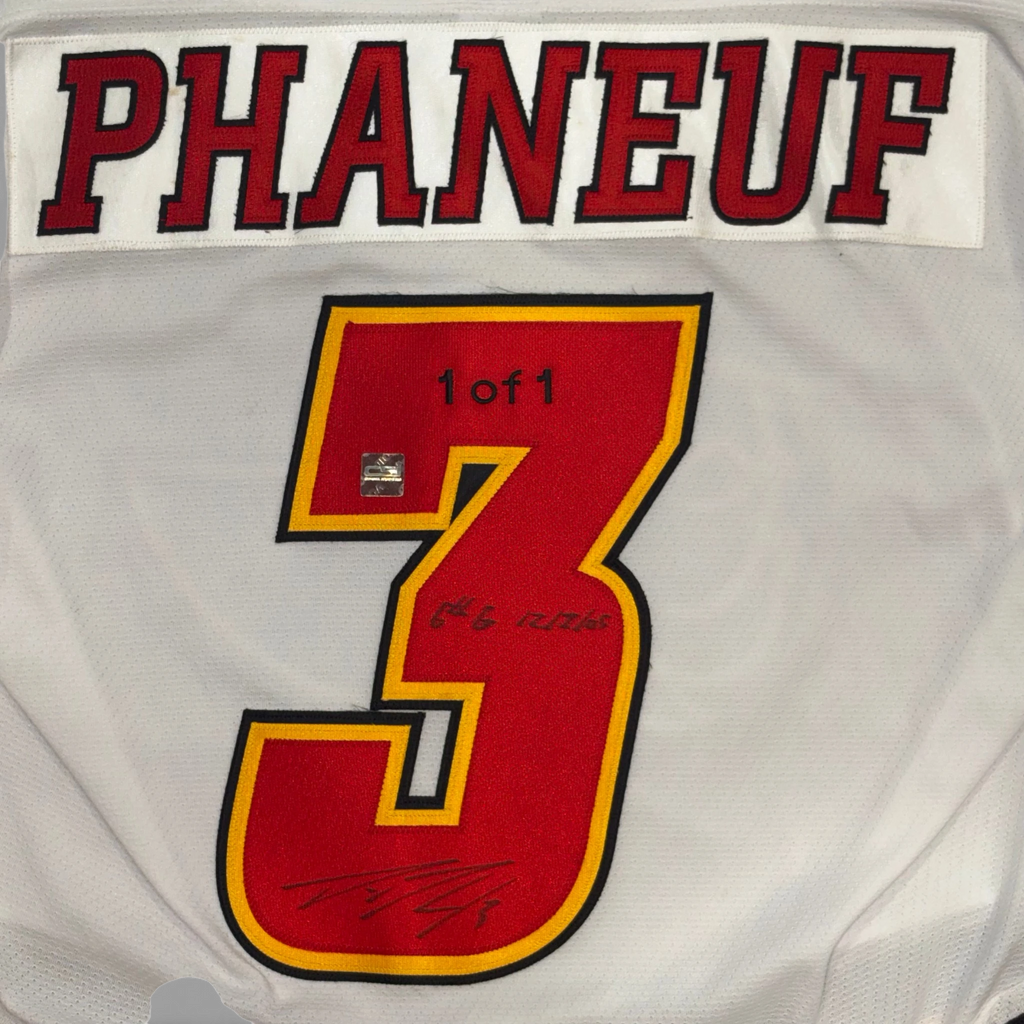 Ultra Rare 2005 Signed Calgary Flames Phaneuf Jersey XL
